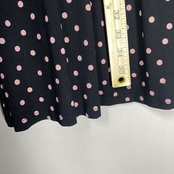 Boden Amelie Jersey Dress Polka Dot Black Pink Sz 10 petite 10P Office casual - Picture 9 of 11